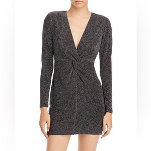 AQUA Rainbow Metallic Mini Dress - Showstopper Elegance -NWT - Size M